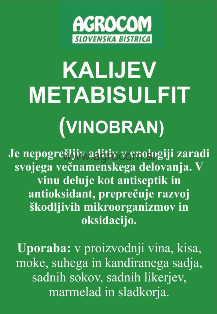 Kalijev metabisulfit 50 g         Agrocom